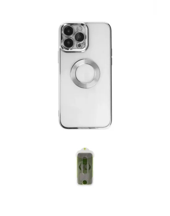 ieg™ iPhone 14 Pro Kılıf Pusula Form - Siyah Joko Magic 5D Hayalet Cam