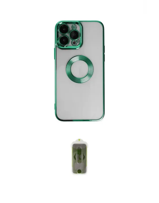 ieg™ iPhone 14 Pro Kılıf Pusula Form - Siyah Joko Magic 5D Hayalet Cam