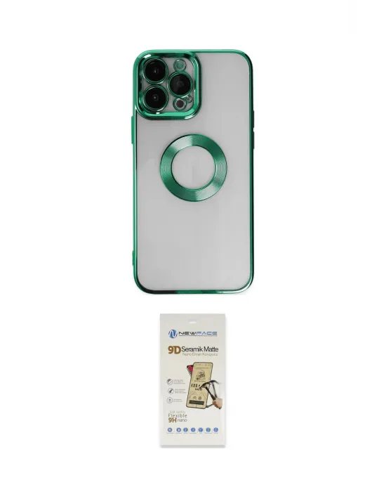 ieg™ iPhone 14 Pro Kılıf Pusula Form - Siyah Mat Seramik Nano Ekran Koruyucu