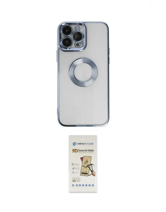 ieg™ iPhone 14 Pro Kılıf Pusula Form - Siyah Mat Seramik Nano Ekran Koruyucu