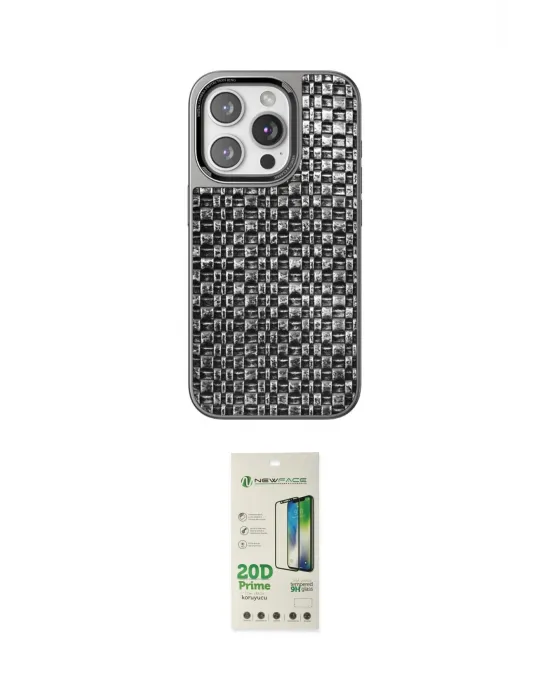 ieg™ iPhone 14 Pro Kılıf Siluet Form Serisi - Siyah 20D Premium Cam Ekran Koruyucu