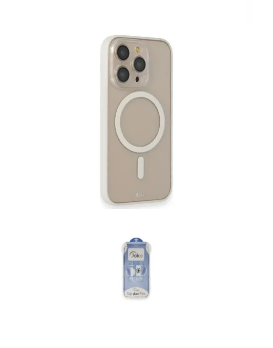ieg™ iPhone 14 Pro Kılıf Siluet Işık Koleksiyonu - Siyah Joko Magic 5D Cam