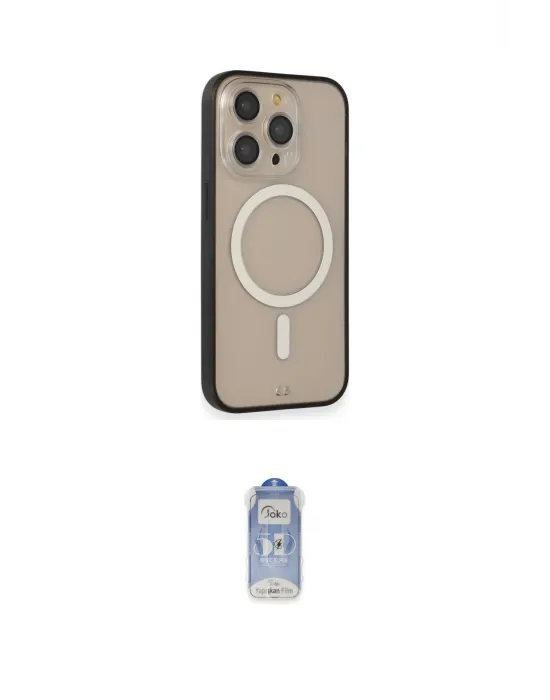 ieg™ iPhone 14 Pro Kılıf Siluet Işık Koleksiyonu - Siyah Joko Magic 5D Cam
