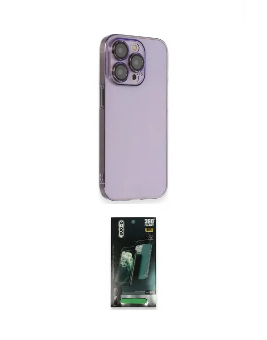 ieg™ iPhone 14 Pro Kılıf Siluet Minimal Özel Seri - Siyah 360 Mat Full Body Arka Koruyucu
