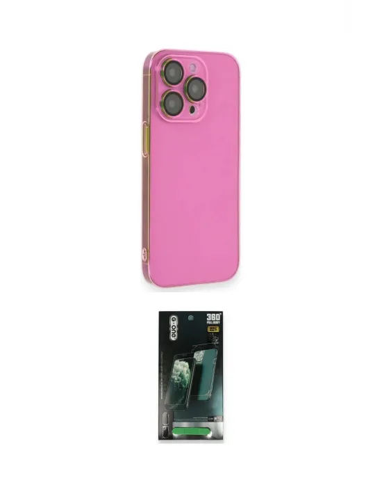 ieg™ iPhone 14 Pro Kılıf Siluet Minimal Özel Seri - Siyah 360 Mat Full Body Arka Koruyucu