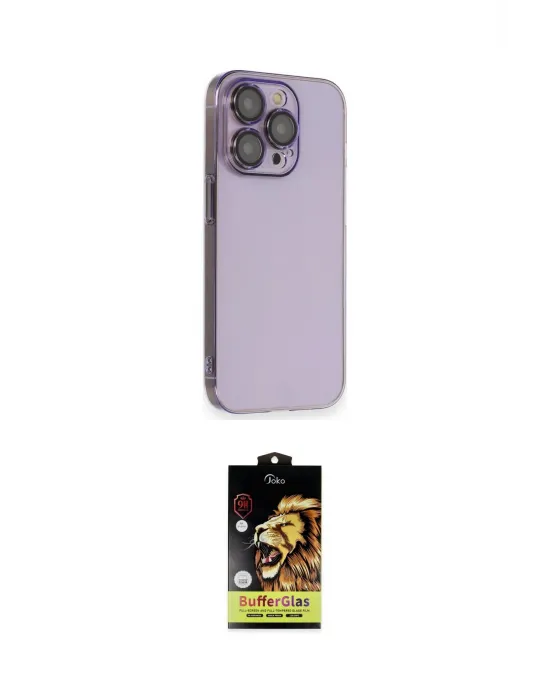 ieg™ iPhone 14 Pro Kılıf Siluet Minimal Özel Seri - Siyah Buffer Cam Ekran Koruyucu