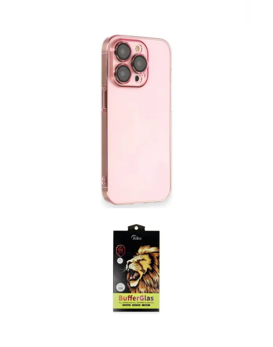 ieg™ iPhone 14 Pro Kılıf Siluet Minimal Özel Seri - Siyah Buffer Cam Ekran Koruyucu