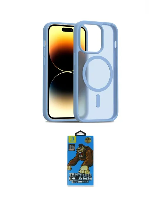 ieg™ iPhone 14 Pro Kılıf Siluet Minimal Prime - Siyah 18D Cam Ekran Koruyucu