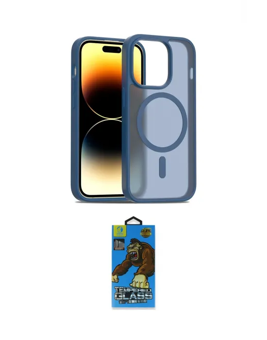 ieg™ iPhone 14 Pro Kılıf Siluet Minimal Prime - Siyah 18D Cam Ekran Koruyucu
