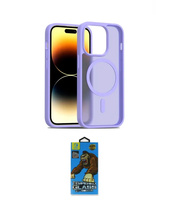 ieg™ iPhone 14 Pro Kılıf Siluet Minimal Prime - Siyah 18D Cam Ekran Koruyucu