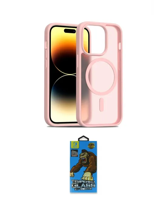 ieg™ iPhone 14 Pro Kılıf Siluet Minimal Prime - Siyah 18D Cam Ekran Koruyucu