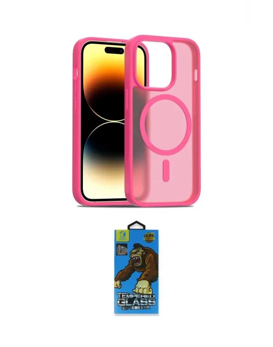 ieg™ iPhone 14 Pro Kılıf Siluet Minimal Prime - Siyah 18D Cam Ekran Koruyucu