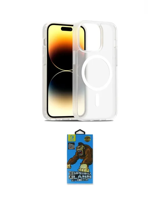 ieg™ iPhone 14 Pro Kılıf Siluet Minimal Prime - Siyah 18D Cam Ekran Koruyucu