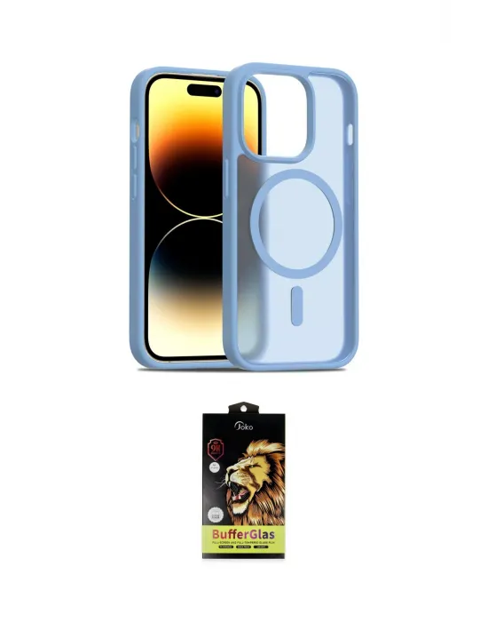 ieg™ iPhone 14 Pro Kılıf Siluet Minimal Prime - Siyah Buffer Cam Ekran Koruyucu