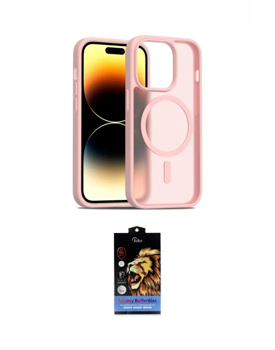 ieg™ iPhone 14 Pro Kılıf Siluet Minimal Prime - Siyah Buffer Hayalet Cam Ekran Koruyucu
