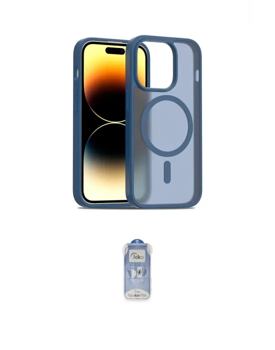 ieg™ iPhone 14 Pro Kılıf Siluet Minimal Prime - Siyah Joko Magic 5D Cam