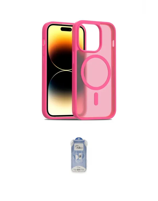 ieg™ iPhone 14 Pro Kılıf Siluet Minimal Prime - Siyah Joko Magic 5D Cam