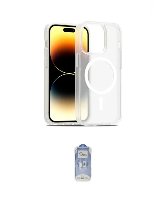 ieg™ iPhone 14 Pro Kılıf Siluet Minimal Prime - Siyah Joko Magic 5D Cam