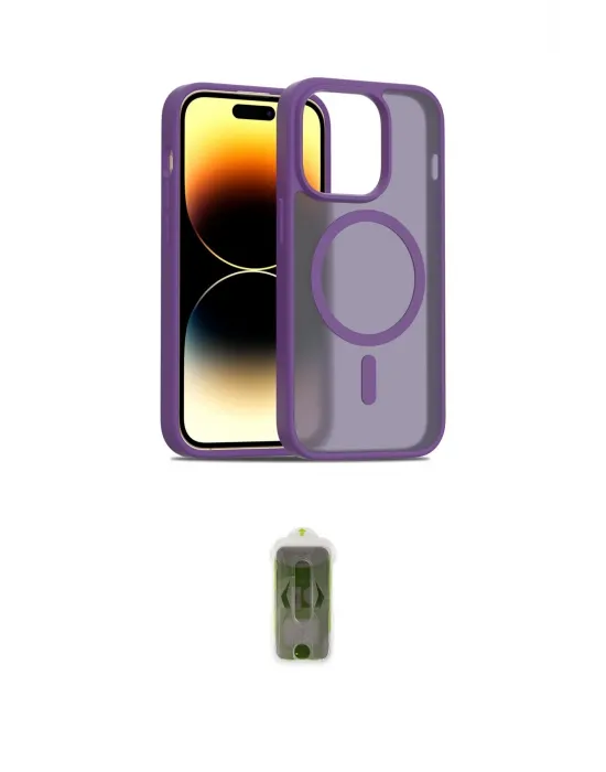 ieg™ iPhone 14 Pro Kılıf Siluet Minimal Prime - Siyah Joko Magic 5D Hayalet Cam
