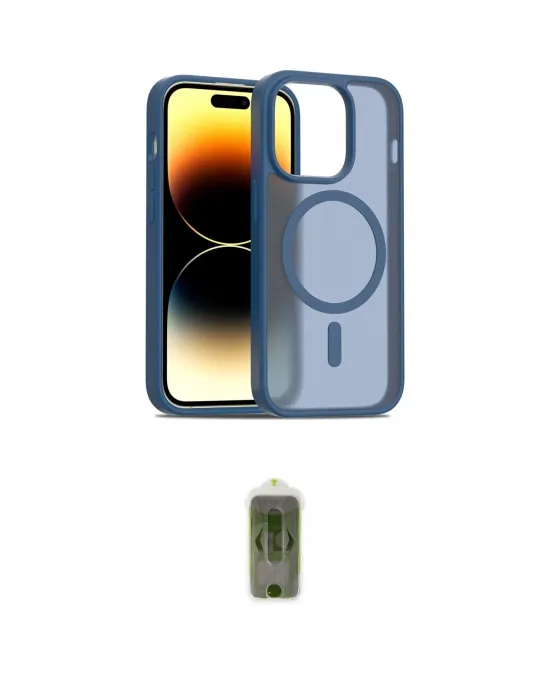 ieg™ iPhone 14 Pro Kılıf Siluet Minimal Prime - Siyah Joko Magic 5D Hayalet Cam