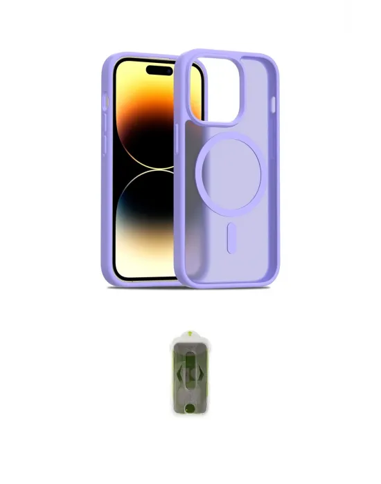 ieg™ iPhone 14 Pro Kılıf Siluet Minimal Prime - Siyah Joko Magic 5D Hayalet Cam