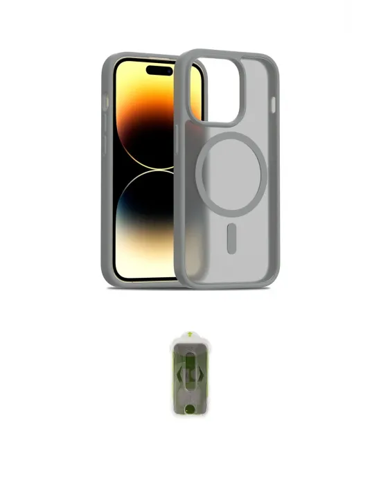 ieg™ iPhone 14 Pro Kılıf Siluet Minimal Prime - Siyah Joko Magic 5D Hayalet Cam