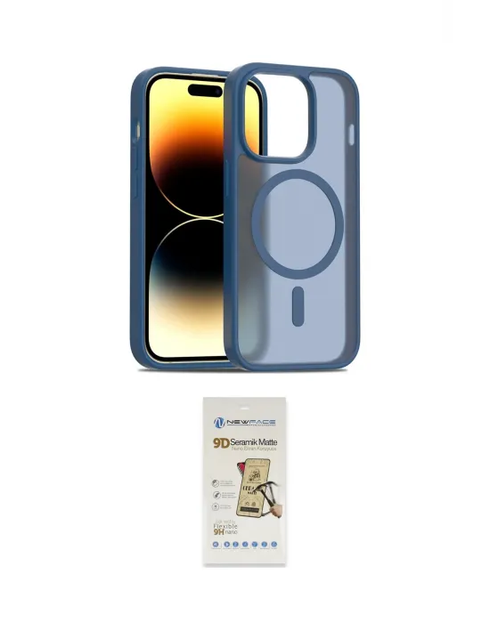 ieg™ iPhone 14 Pro Kılıf Siluet Minimal Prime - Siyah Mat Seramik Nano Ekran Koruyucu