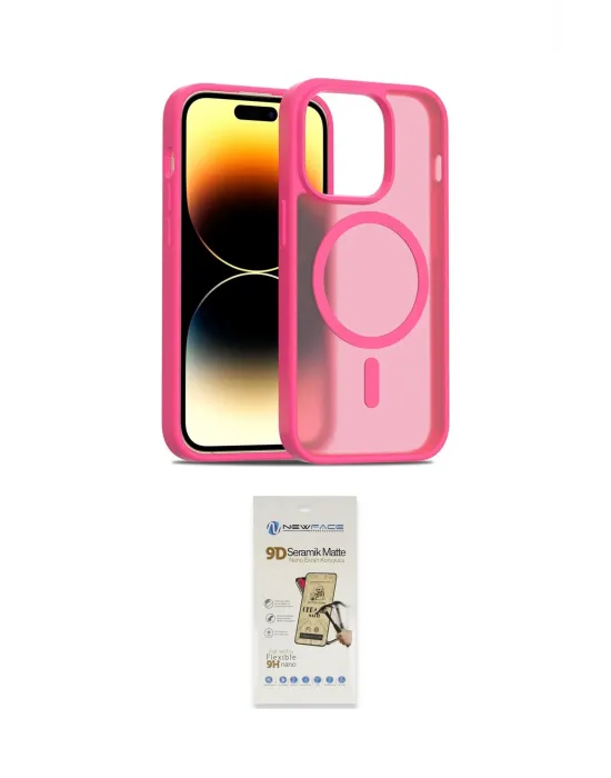 ieg™ iPhone 14 Pro Kılıf Siluet Minimal Prime - Siyah Mat Seramik Nano Ekran Koruyucu