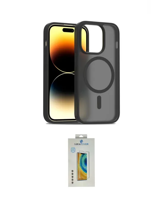 ieg™ iPhone 14 Pro Kılıf Siluet Minimal Prime - Siyah Polymer Nano Ekran Koruyucu