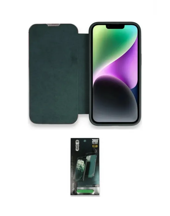 ieg™ iPhone 14 Pro Kılıf Siluet Minimal Serisi - Siyah 360 Mat Full Body Arka Koruyucu
