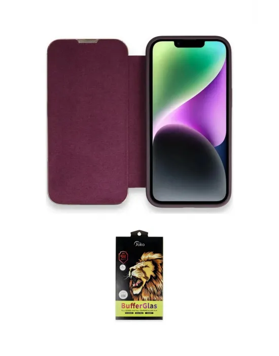 ieg™ iPhone 14 Pro Kılıf Siluet Minimal Serisi - Siyah Buffer Cam Ekran Koruyucu