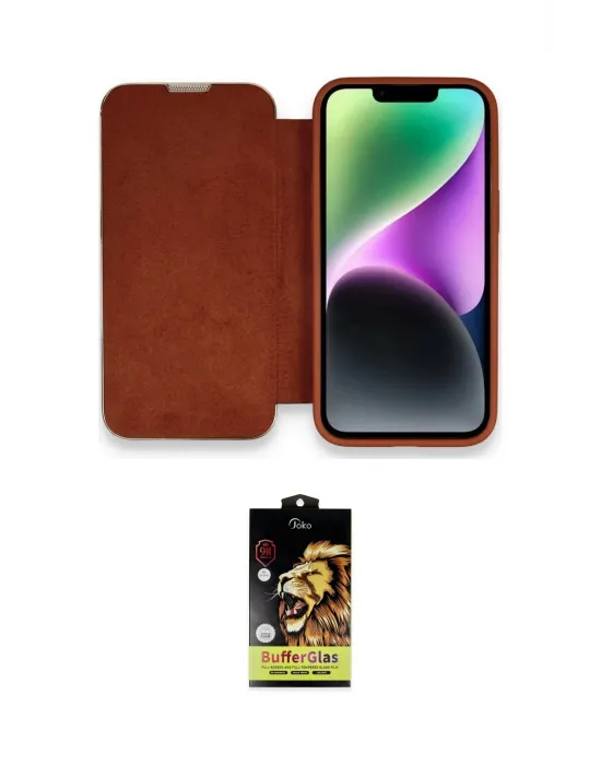 ieg™ iPhone 14 Pro Kılıf Siluet Minimal Serisi - Siyah Buffer Cam Ekran Koruyucu