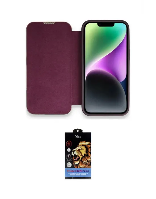 ieg™ iPhone 14 Pro Kılıf Siluet Minimal Serisi - Siyah Buffer Hayalet Cam Ekran Koruyucu