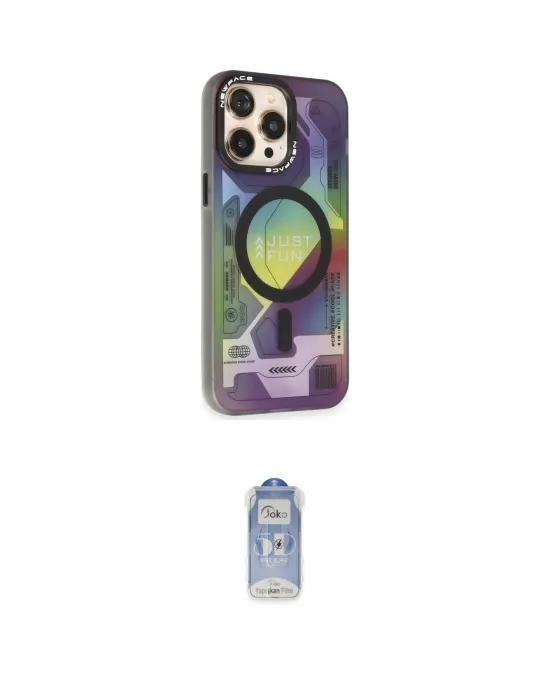 ieg™ iPhone 14 Pro Kılıf Siluet Modern Koleksiyonu - Siyah Joko Magic 5D Cam