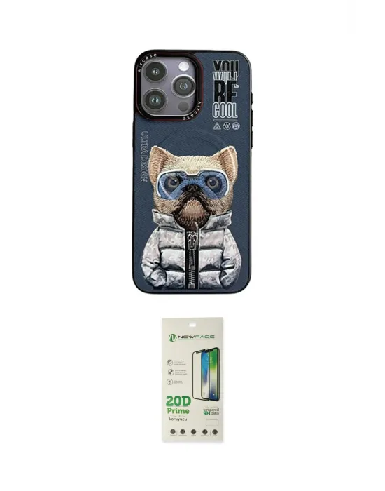 ieg™ iPhone 14 Pro Kılıf Siluet Modern Özel Seri - Siyah 20D Premium Cam Ekran Koruyucu