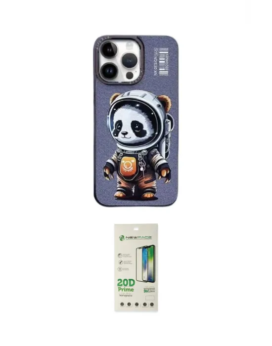 ieg™ iPhone 14 Pro Kılıf Siluet Modern Özel Seri - Siyah 20D Premium Cam Ekran Koruyucu