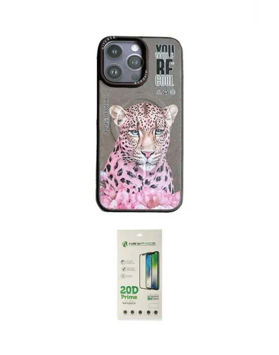 ieg™ iPhone 14 Pro Kılıf Siluet Modern Özel Seri - Siyah 20D Premium Cam Ekran Koruyucu
