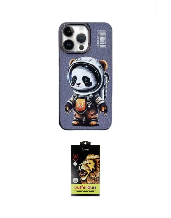ieg™ iPhone 14 Pro Kılıf Siluet Modern Özel Seri - Siyah Buffer Cam Ekran Koruyucu