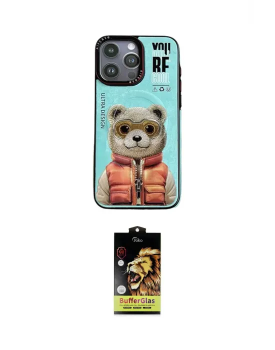 ieg™ iPhone 14 Pro Kılıf Siluet Modern Özel Seri - Siyah Buffer Cam Ekran Koruyucu