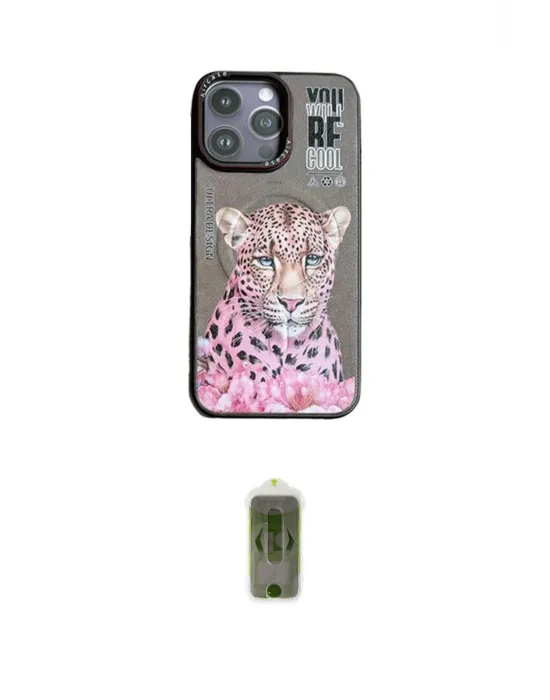 ieg™ iPhone 14 Pro Kılıf Siluet Modern Özel Seri - Siyah Joko Magic 5D Hayalet Cam
