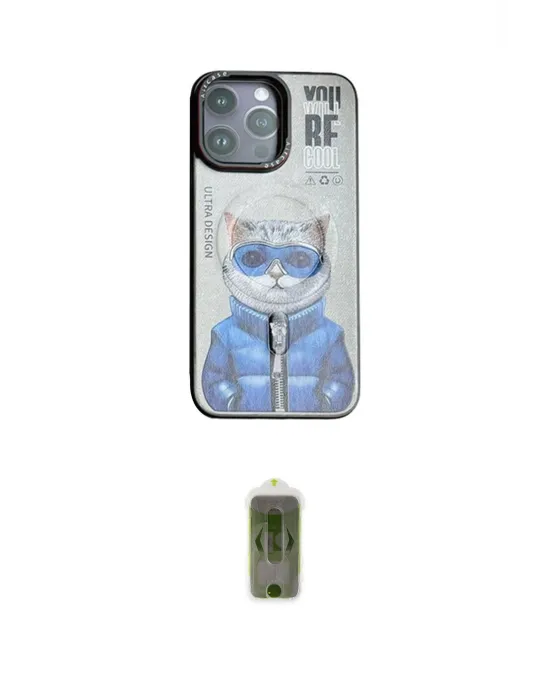 ieg™ iPhone 14 Pro Kılıf Siluet Modern Özel Seri - Siyah Joko Magic 5D Hayalet Cam