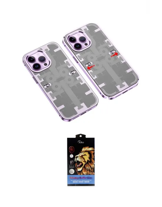 ieg™ iPhone 14 Pro Kılıf Ufuk Doku Prime - Siyah Buffer Hayalet Cam Ekran Koruyucu