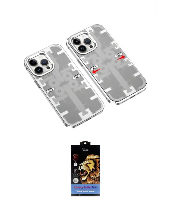 ieg™ iPhone 14 Pro Kılıf Ufuk Doku Prime - Siyah Buffer Hayalet Cam Ekran Koruyucu