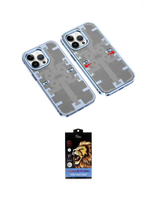 ieg™ iPhone 14 Pro Kılıf Ufuk Doku Prime - Siyah Buffer Hayalet Cam Ekran Koruyucu