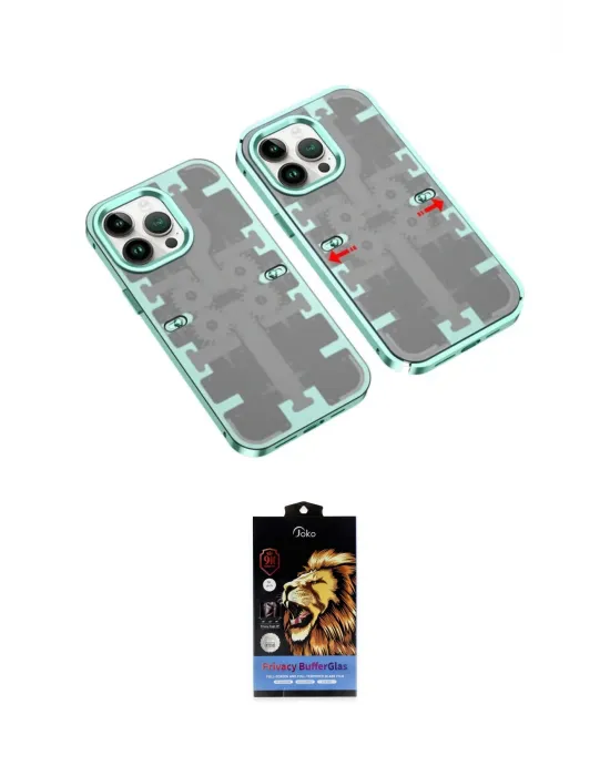 ieg™ iPhone 14 Pro Kılıf Ufuk Doku Prime - Siyah Buffer Hayalet Cam Ekran Koruyucu