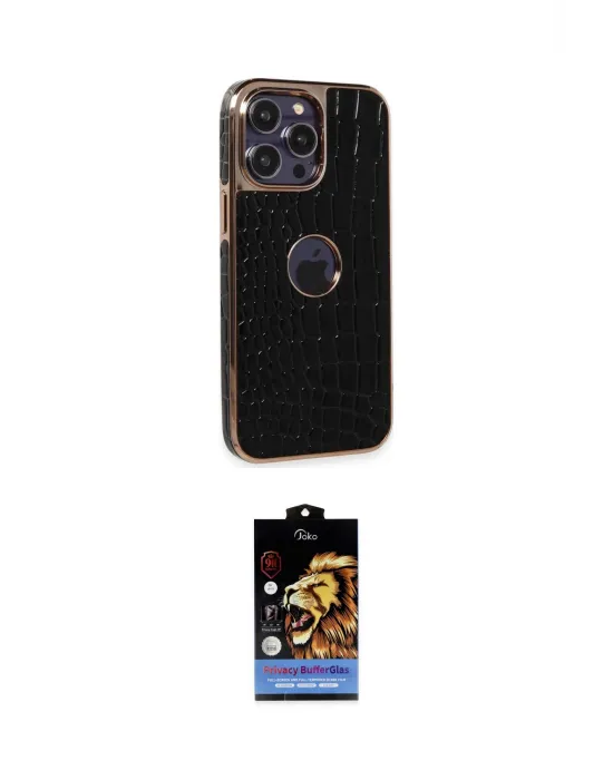 ieg™ iPhone 14 Pro Kılıf Ufuk Form Prime - Siyah Buffer Hayalet Cam Ekran Koruyucu