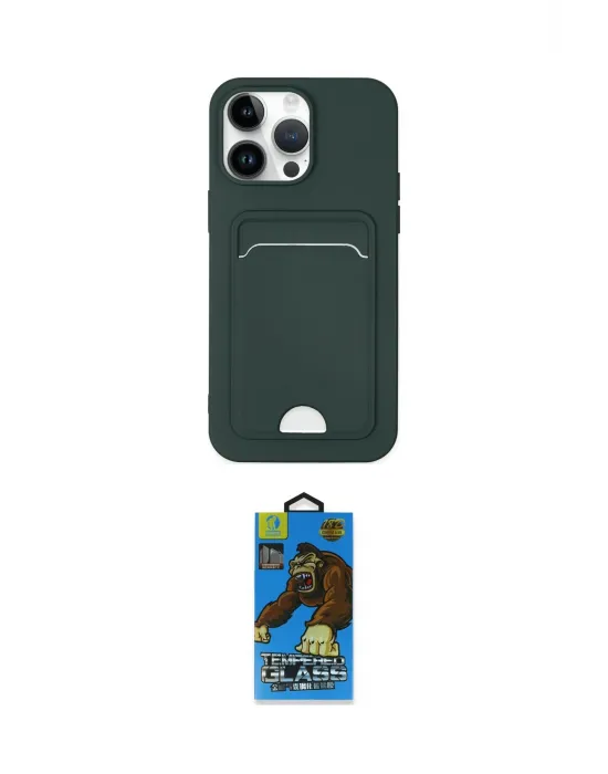 ieg™ iPhone 14 Pro Kılıf Vadi Çizgi Prime - Siyah 18D Cam Ekran Koruyucu