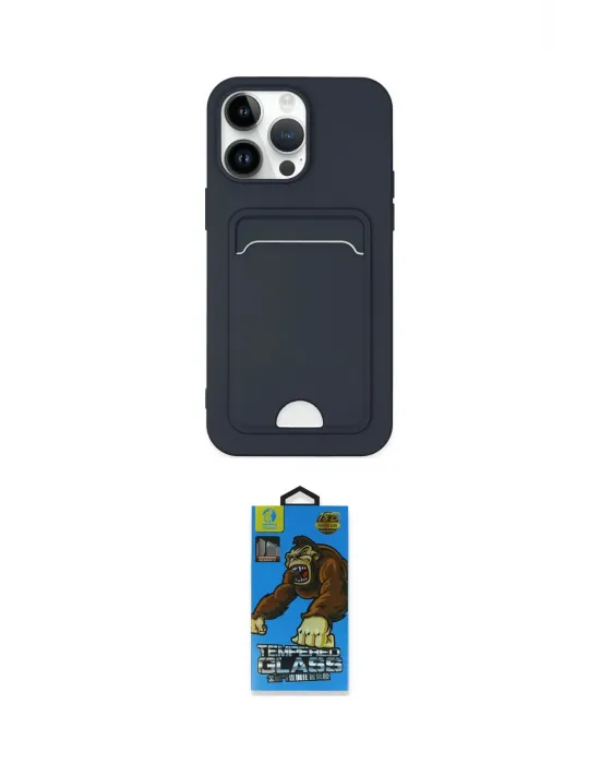 ieg™ iPhone 14 Pro Kılıf Vadi Çizgi Prime - Siyah 18D Cam Ekran Koruyucu