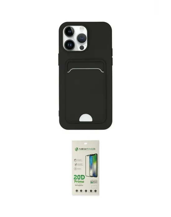 ieg™ iPhone 14 Pro Kılıf Vadi Çizgi Prime - Siyah 20D Premium Cam Ekran Koruyucu
