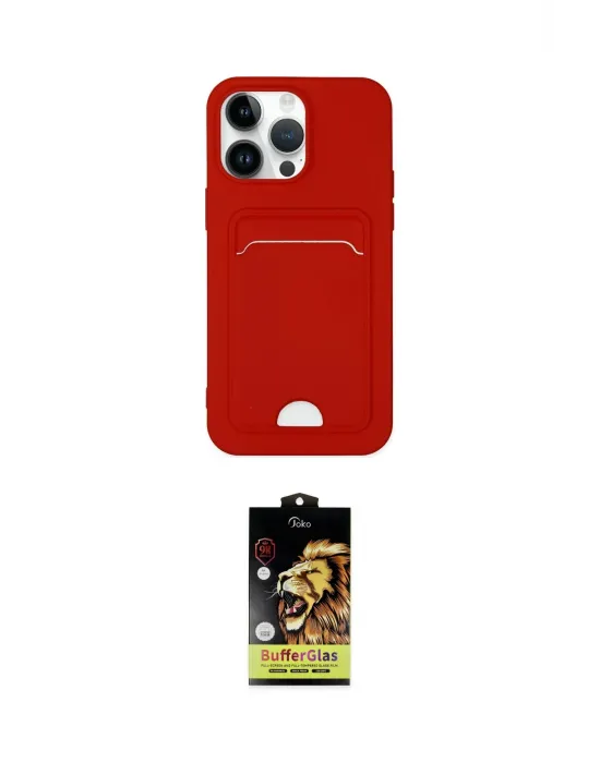 ieg™ iPhone 14 Pro Kılıf Vadi Çizgi Prime - Siyah Buffer Cam Ekran Koruyucu